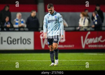 Wijdewormer, Netherlands. 23rd Oct, 2023. WIJDEWORMER, NETHERLANDS - OCTOBER 23: Levi Schoppema of De Graafschap looks dejected during the Dutch Keuken Kampioen Divisie match between Jong AZ and De Graafschap at the AFAS Trainingscomplex on October 23, 2023 in Wijdewormer, Netherlands. (Photo by Rene Nijhuis/Orange Pictures) Credit: Orange Pics BV/Alamy Live News Stock Photo