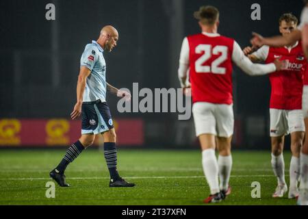 Wijdewormer, Netherlands. 23rd Oct, 2023. WIJDEWORMER, NETHERLANDS - OCTOBER 23: Jan Lammers of De Graafschap looks dejected during the Dutch Keuken Kampioen Divisie match between Jong AZ and De Graafschap at the AFAS Trainingscomplex on October 23, 2023 in Wijdewormer, Netherlands. (Photo by Rene Nijhuis/Orange Pictures) Credit: Orange Pics BV/Alamy Live News Stock Photo