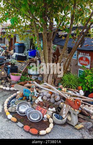 Roadside garden at Finn Slough in Richmond British Columbia Canada Stock Photo