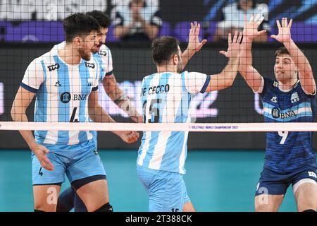 Santiago Danni, Luciano De Cecco, Joaquin Gallego (Argentina). Volleyball World Championship 2022. Stock Photo