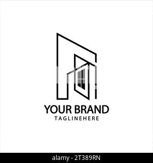 abstract architectural building modern trendy logo design vector Stock Vector