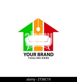home decoration colour logo design vector Stock Vector