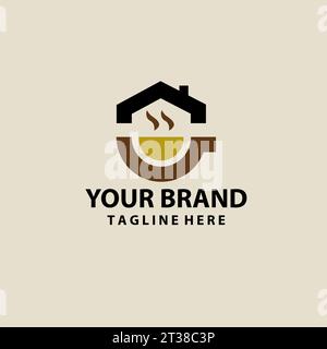coffee house abstract logo design vector Stock Vector
