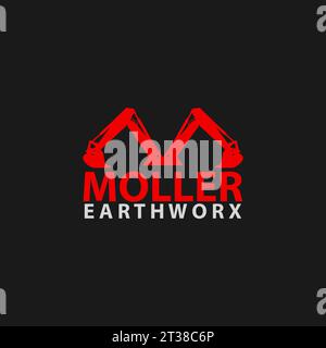 mining company with excavator arm logo design Stock Vector