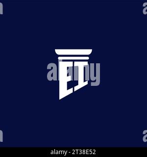 EI initial monogram logo design for law firm company Stock Vector