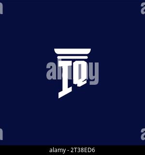 IQ initial monogram logo design for law firm company Stock Vector