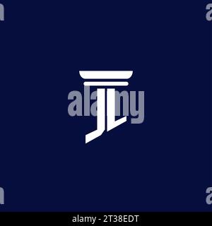 JL initial monogram logo design for law firm company Stock Vector
