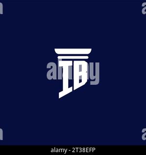 IB initial monogram logo design for law firm company Stock Vector