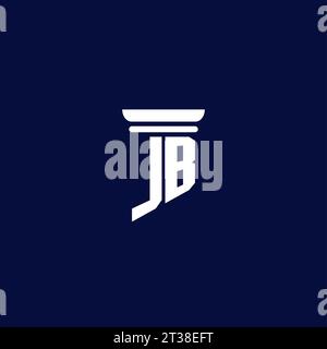 JB initial monogram logo design for law firm company Stock Vector