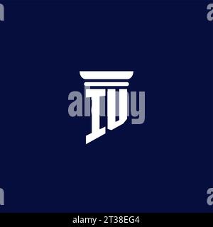 IU initial monogram logo design for law firm company Stock Vector