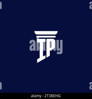 IP initial monogram logo design for law firm company Stock Vector