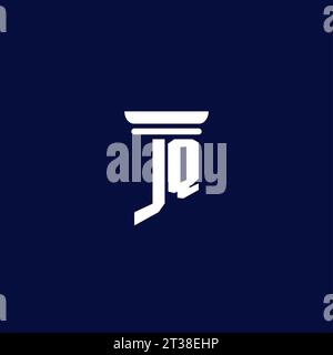 JQ initial monogram logo design for law firm company Stock Vector