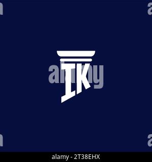 IK initial monogram logo design for law firm company Stock Vector
