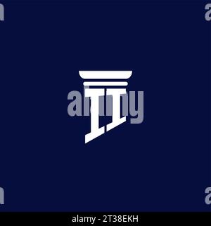 II initial monogram logo design for law firm company Stock Vector