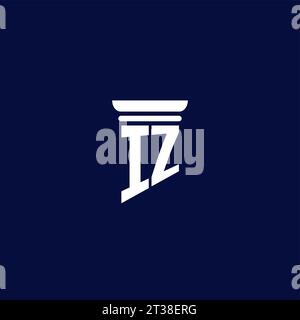 IZ initial monogram logo design for law firm company Stock Vector