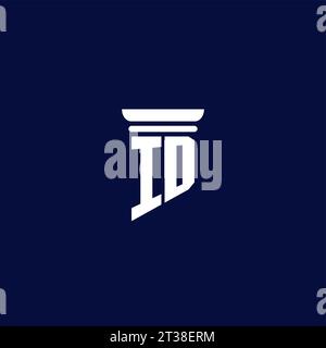 ID initial monogram logo design for law firm company Stock Vector