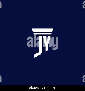 JY initial monogram logo design for law firm company Stock Vector