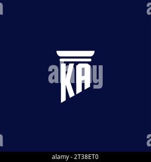 KA initial monogram logo design for law firm company Stock Vector