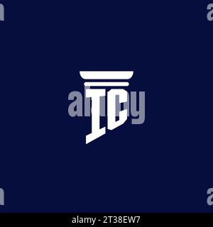 IC initial monogram logo design for law firm company Stock Vector