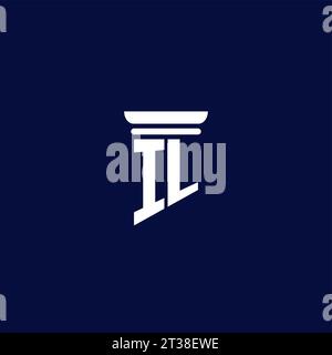 IL initial monogram logo design for law firm company Stock Vector