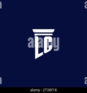 LC initial monogram logo design for law firm company Stock Vector