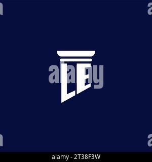 LE initial monogram logo design for law firm company Stock Vector