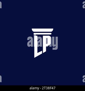 LP initial monogram logo design for law firm company Stock Vector