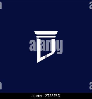 LJ initial monogram logo design for law firm company Stock Vector
