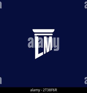 LM initial monogram logo design for law firm company Stock Vector