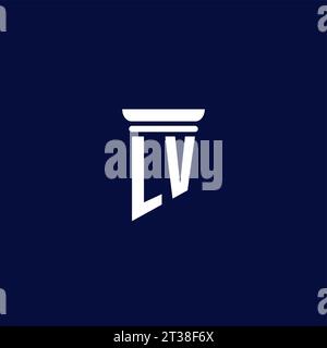 LV initial monogram logo design for law firm company Stock Vector