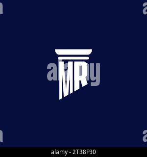 MR initial monogram logo design for law firm company Stock Vector