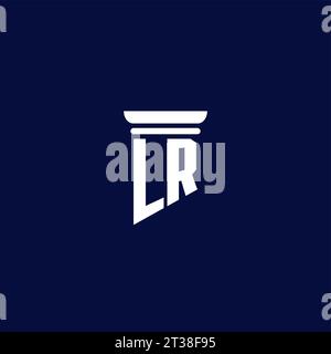 LR initial monogram logo design for law firm company Stock Vector
