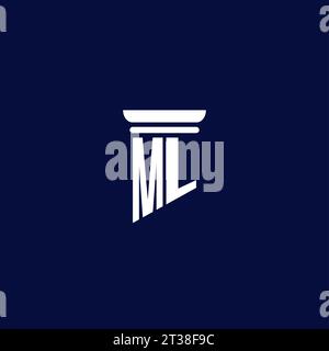 ML initial monogram logo design for law firm company Stock Vector