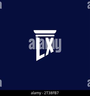 LX initial monogram logo design for law firm company Stock Vector