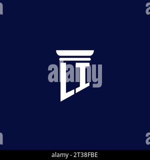 LI initial monogram logo design for law firm company Stock Vector