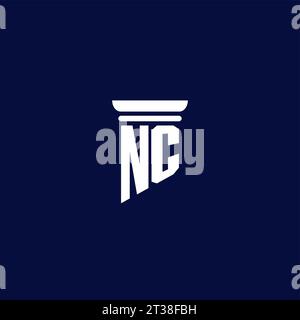 NC initial monogram logo design for law firm company Stock Vector