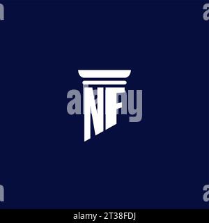 NF initial monogram logo design for law firm company Stock Vector