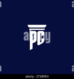 PC initial monogram logo design for law firm company Stock Vector