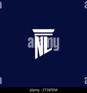 NL initial monogram logo design for law firm company Stock Vector
