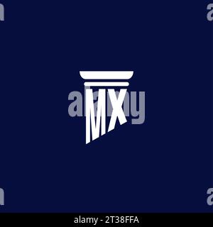 MX initial monogram logo design for law firm company Stock Vector