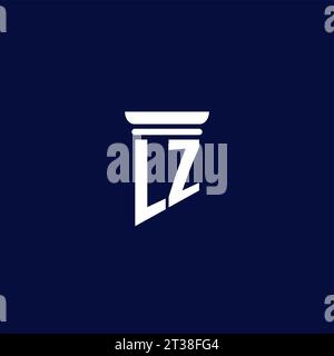 LZ initial monogram logo design for law firm company Stock Vector