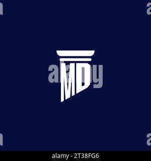 MD initial monogram logo design for law firm company Stock Vector