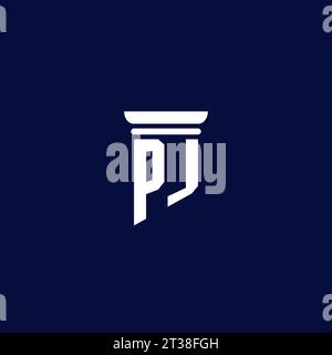 PJ initial monogram logo design for law firm company Stock Vector