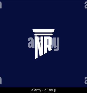 NR initial monogram logo design for law firm company Stock Vector