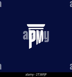 PM initial monogram logo design for law firm company Stock Vector