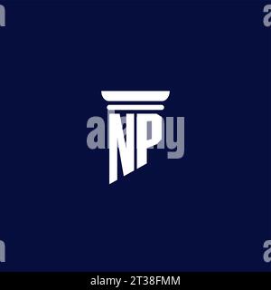 NP initial monogram logo design for law firm company Stock Vector