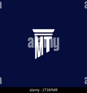 MT initial monogram logo design for law firm company Stock Vector