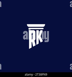 RK initial monogram logo design for law firm company Stock Vector