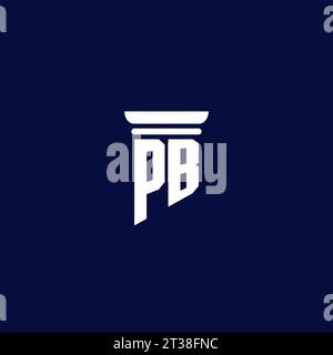PB initial monogram logo design for law firm company Stock Vector