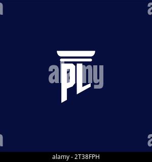 PL initial monogram logo design for law firm company Stock Vector
